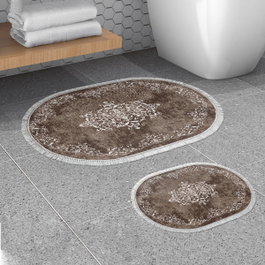 Mijölnir Juego de alfombras de baño de 2 piezas, Marrón